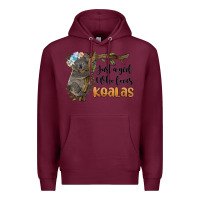 Burgundy just a girl who loves koalas Premium Hoodie - BarkalooDesign