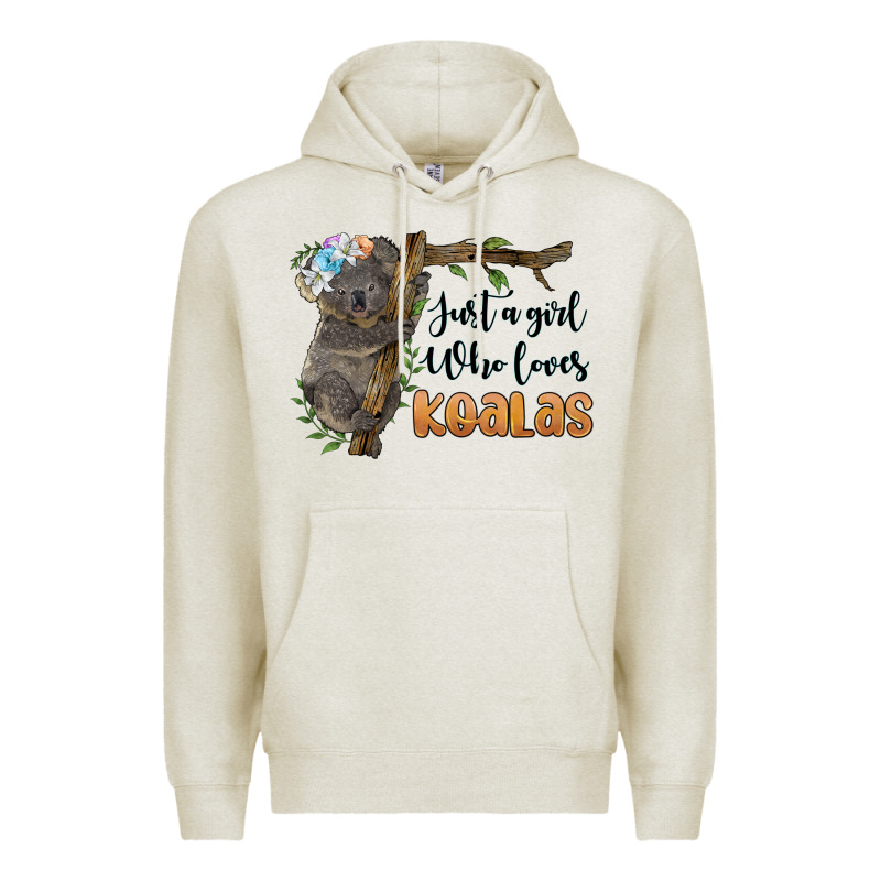 Just A Girl Who Loves Koalas Premium Hoodie by BarkalooDesign | Teevron