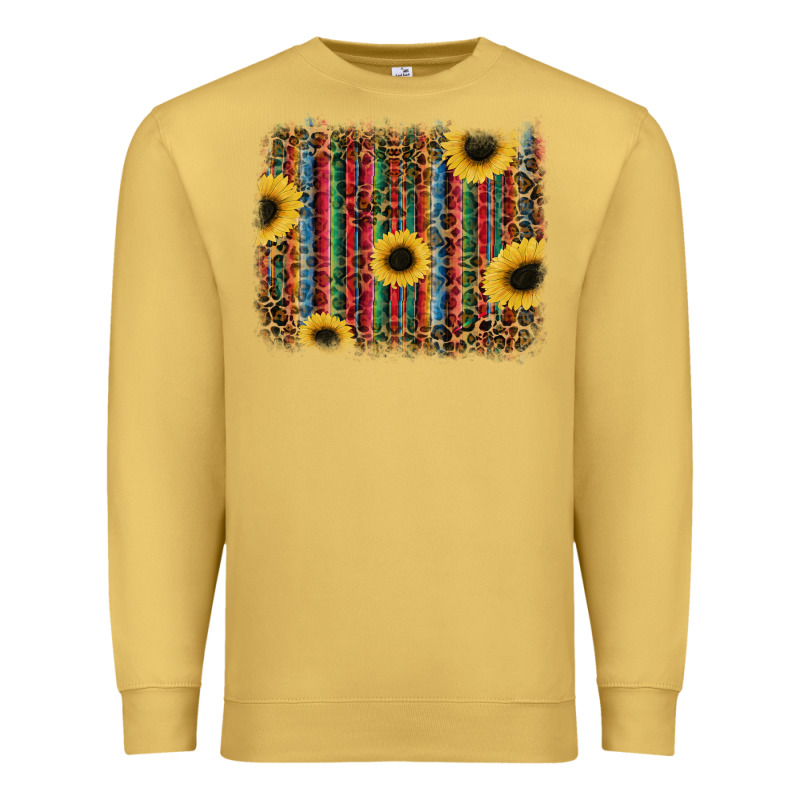 Sunflowers Serape Leopard Premium Sweatshirt by RanaPortraitStore | Teevron