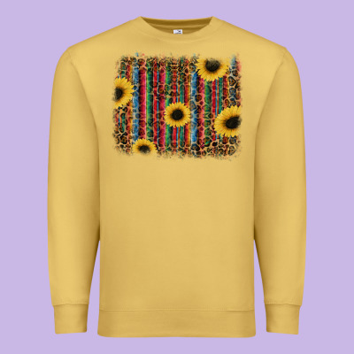 Sunflowers Serape Leopard Premium Sweatshirt Designed By Ranaportraitstore