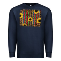 Navy sunflowers serape leopard Premium Sweatshirt - RanaPortraitStore