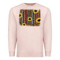 Pale Pink sunflowers serape leopard Premium Sweatshirt - RanaPortraitStore