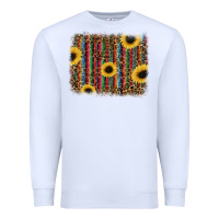 White sunflowers serape leopard Premium Sweatshirt - RanaPortraitStore