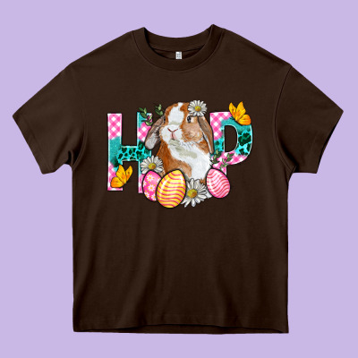 Hop Bunny Easter Heavy Core Tee Designed By Bundleandbundleshop
