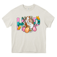 Cream Hop Bunny Easter Heavy Core Tee - BundleAndBundleShop
