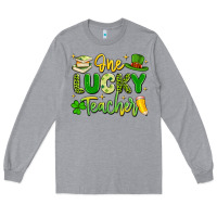 Heather Grey one lucky teacher Long Sleeve Tee - Artiststas
