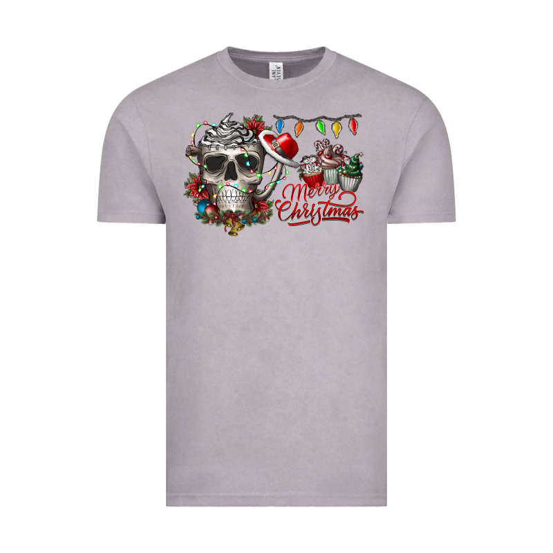 Merry Christmas  Skull Vintage Tee by CowhideDigitalArt | Teevron