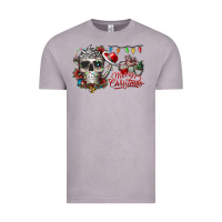 Vintage Zinc Merry Christmas  skull Vintage Tee - CowhideDigitalArt