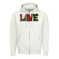 Oatmeal Heather christmas tree love Zipper Hoodie - RanaPortraitStore