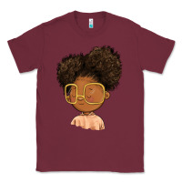 Burgundy black girl Classic Tee - FaDigitalArtStudio