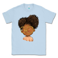Dusty Blue black girl Classic Tee - FaDigitalArtStudio