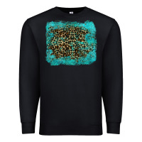 Black leopard turquoise Premium Sweatshirt - RanaPortraitStore