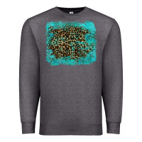 Charcoal Heather leopard turquoise Premium Sweatshirt - RanaPortraitStore