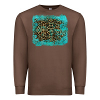 Chestnut leopard turquoise Premium Sweatshirt - RanaPortraitStore