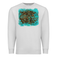 Dove Grey leopard turquoise Premium Sweatshirt - RanaPortraitStore