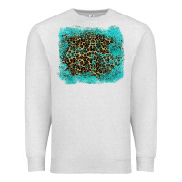 Oatmeal Heather leopard turquoise Premium Sweatshirt - RanaPortraitStore