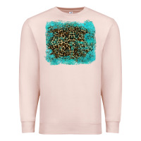 Pale Pink leopard turquoise Premium Sweatshirt - RanaPortraitStore
