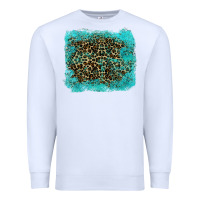 White leopard turquoise Premium Sweatshirt - RanaPortraitStore