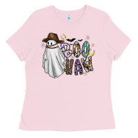 Bubblegum Pink Boo Haw Ladies Tee - CowhideDigitalArt