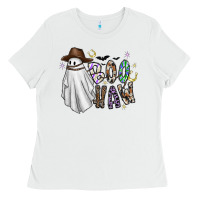 White Boo Haw Ladies Tee - CowhideDigitalArt