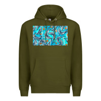 Army Green humpback whale cup Premium Hoodie - BarkalooDesign