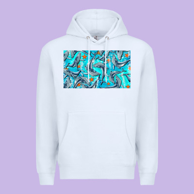 Humpback Whale Cup Premium Hoodie Designed By Barkaloodesign