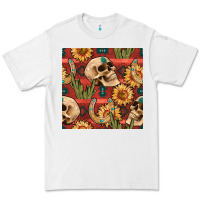 White western skull aztec seamless pattern Premium Tee - BundleAndBundleShop