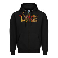 Black christmas reindeer love Zipper Hoodie - RanaPortraitStore