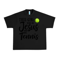 Black this girl runs on jesus and tennis Urban Heavy Tee - DesigneFamous