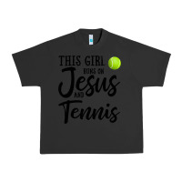 Pigment Black this girl runs on jesus and tennis Urban Heavy Tee - DesigneFamous