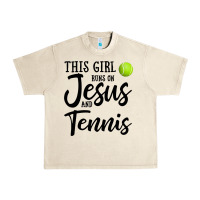 Sandshell this girl runs on jesus and tennis Urban Heavy Tee - DesigneFamous