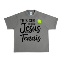 Tornado this girl runs on jesus and tennis Urban Heavy Tee - DesigneFamous