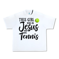 White this girl runs on jesus and tennis Urban Heavy Tee - DesigneFamous