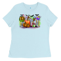 Baby Blue halloween Ladies Tee - CowhideDigitalArt