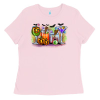 Bubblegum Pink halloween Ladies Tee - CowhideDigitalArt