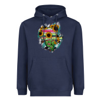 Navy Durango State Of Mexico Map Heavyweight Hoodie - RanaPortraitStore