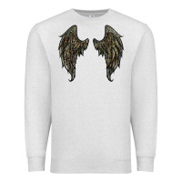 Oatmeal Heather leopard camouflage wings Premium Sweatshirt - RanaPortraitStore