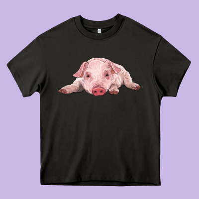 Baby Pig Heavy Core Tee Designed By Ranaportraitstore