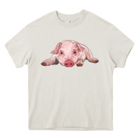 Cream baby pig Heavy Core Tee - RanaPortraitStore