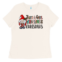 Just A Girk Who Loves Christmas Ladies Tee | Teevron