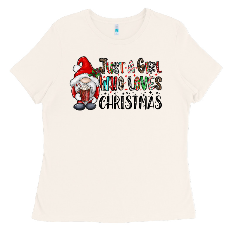 Just A Girk Who Loves Christmas Ladies Tee by CowhideDigitalArt | Teevron