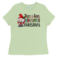 Matcha just a girk who loves christmas Ladies Tee - CowhideDigitalArt