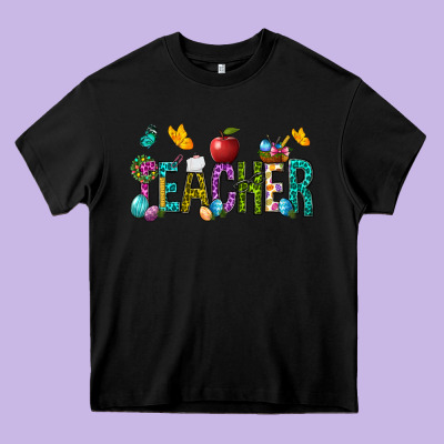 Easter Teacher Heavy Core Tee Designed By Bundleandbundleshop