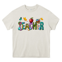 Cream Easter Teacher Heavy Core Tee - BundleAndBundleShop