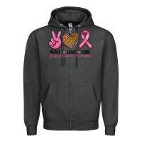 Charcoal Heather peace love cure Zipper Hoodie - RanaPortraitStore