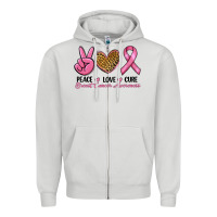 Dove Grey peace love cure Zipper Hoodie - RanaPortraitStore
