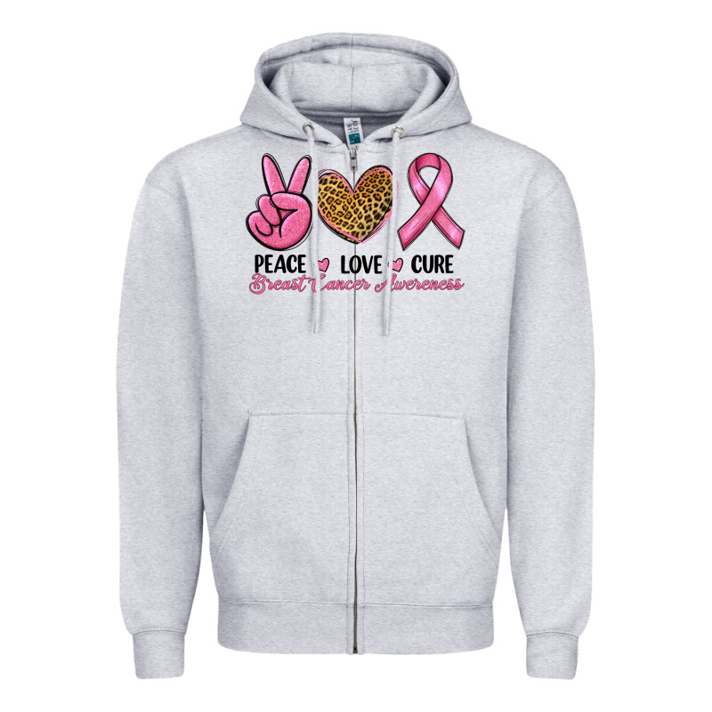 Peace Love Cure Zipper Hoodie by RanaPortraitStore | Teevron