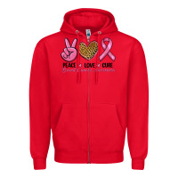 Red peace love cure Zipper Hoodie - RanaPortraitStore