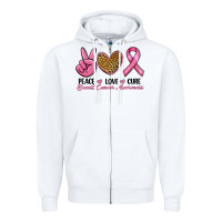 White peace love cure Zipper Hoodie - RanaPortraitStore