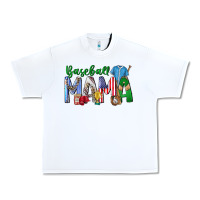 White baseball mama Urban Heavy Tee - CowhideDigitalArt